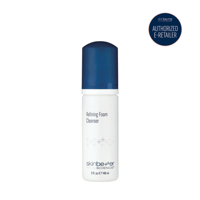 skinbetter Refining Foam Cleanser bottle, 148 ml, white and blue packaging