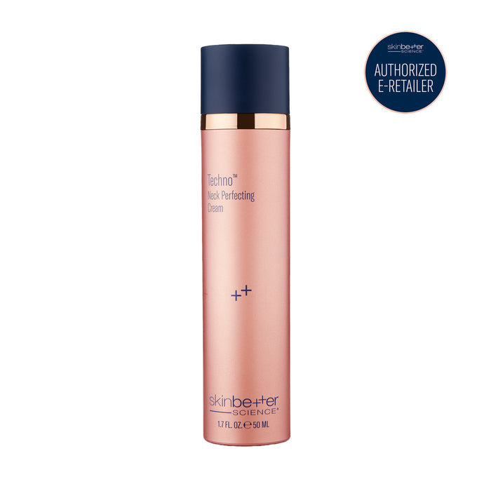 skinbetter Techno Neck Perfecting Cream 50 mL pink bottle with navy cap
