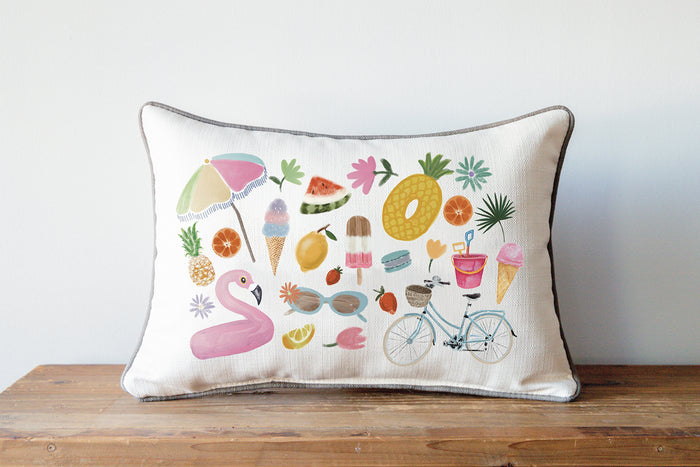 Summer Cluster Accent Pillow