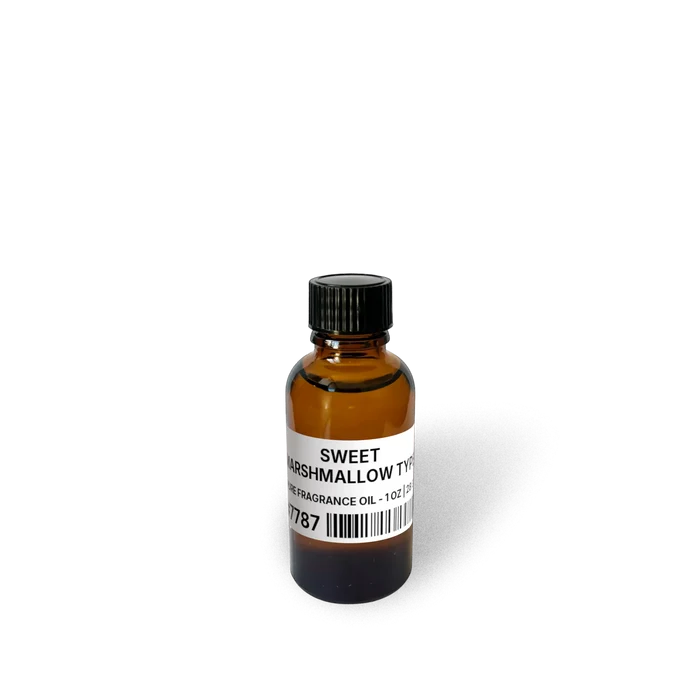 Sweet Marshmallow Type Pure Fragrance Oil - 1 oz | 28 g bottle image showing Pure Fragrance Oil in 1 oz size. Fragrance product bottle photo for Sweet Marshmallow Type Pure Fragrance Oil - 1 oz | 28 g.