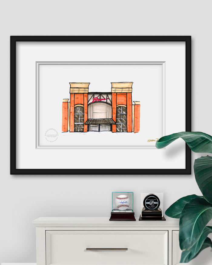 Truist Park Ink Sketch Limited Edition Art Print