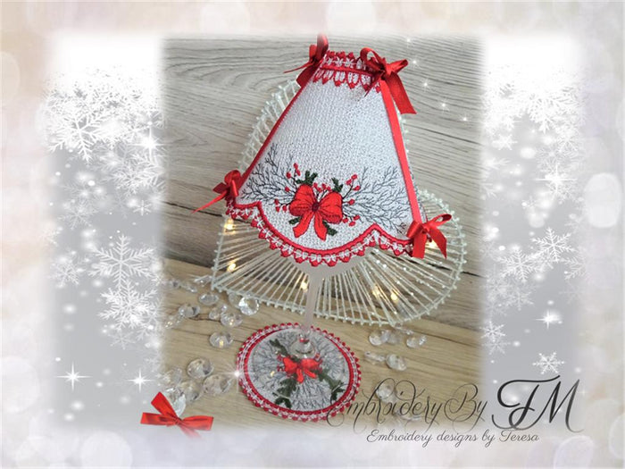 Wine glass shades with Ribbons + coaster/ 5x7 hoop