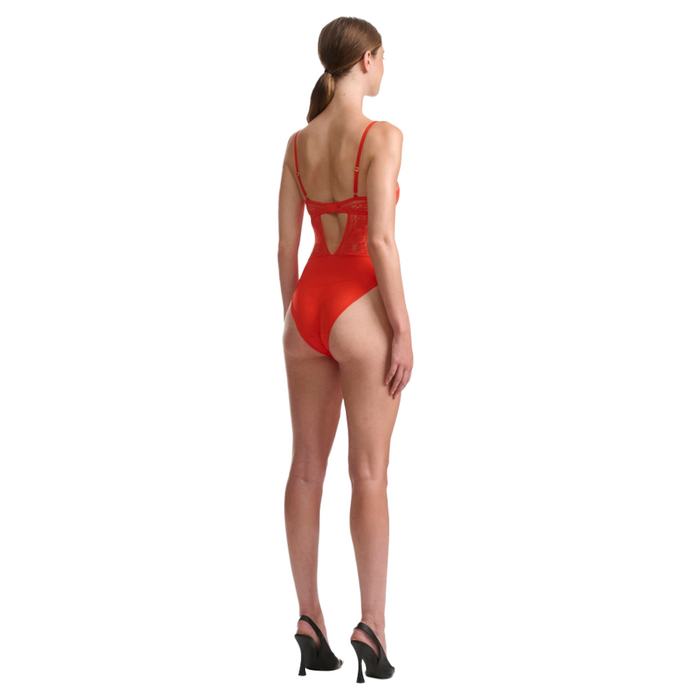 Wolford STRAIGHT LACED SHAPING BODYSUIT red glow