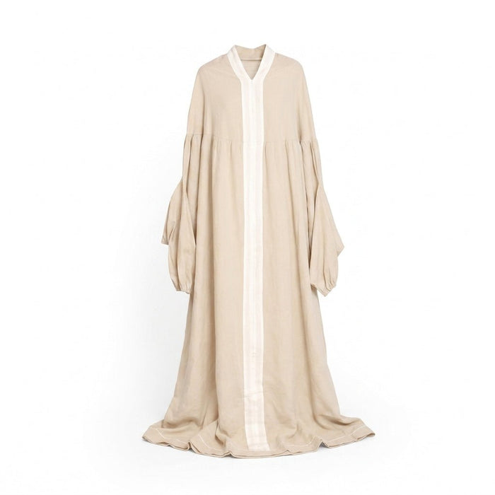 HAWA Girls' One-Piece Prayer Dress - Organic Cotton, Ages 8–12 - Beige in Kuwait - Waha Lifestyle