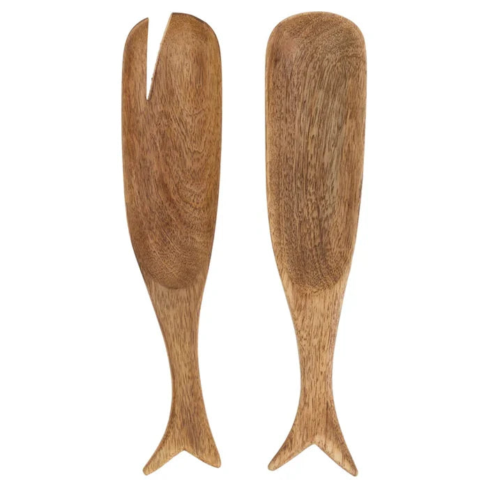 Wood Whales Serving Set