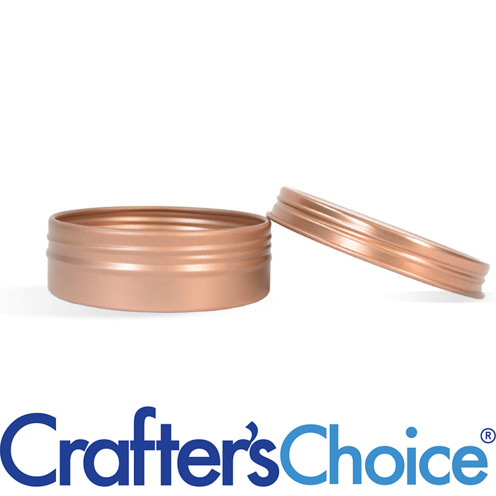 1 oz Rose Gold Shallow Rustproof Tin & Screw Top Set