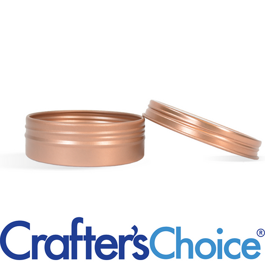 1 oz Rose Gold Shallow Rustproof Tin & Screw Top Set
