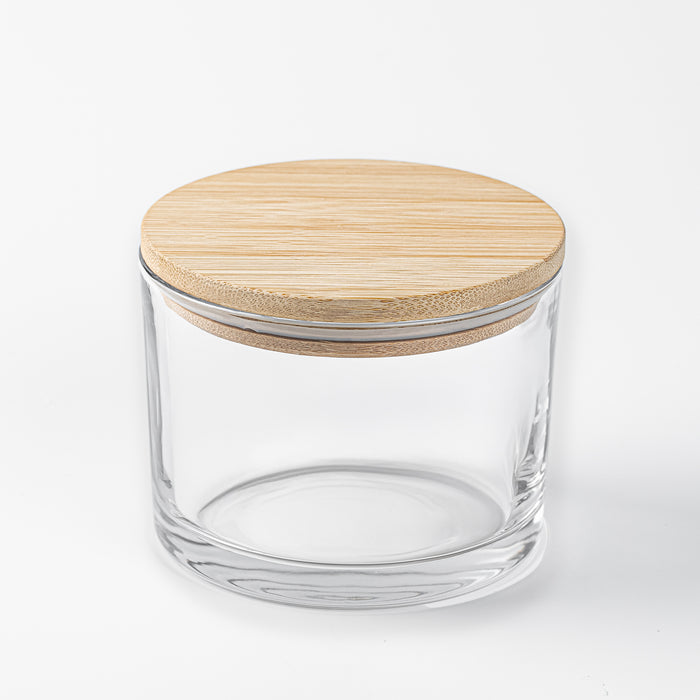 17 oz Clear 3-Wick Candle Jar - close-up