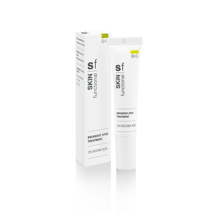 SKIN Functional Breakout Spot Treatment with product details skincare product on a white background