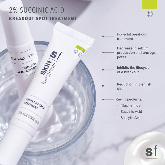 SKIN Functional Breakout Spot Treatment with product details skincare product on a light gray background