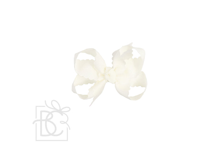 3.5" Medium Scalloped Edge Bow on Alligator Clip