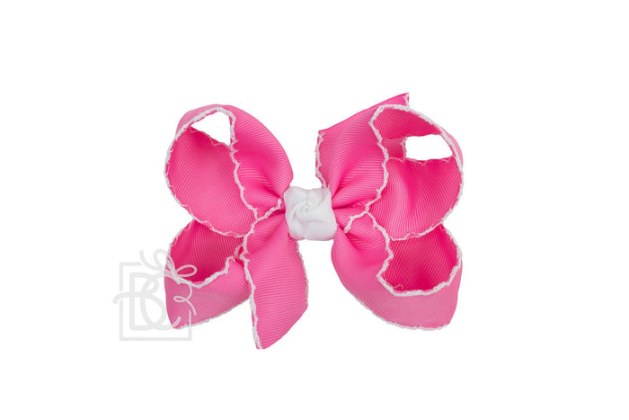 4.5" Large Crochet Edge Bow on Alligator Clip