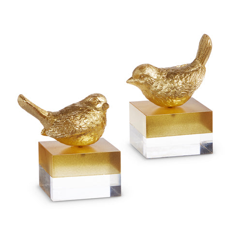 5" Gold Bird on Two Toned Block