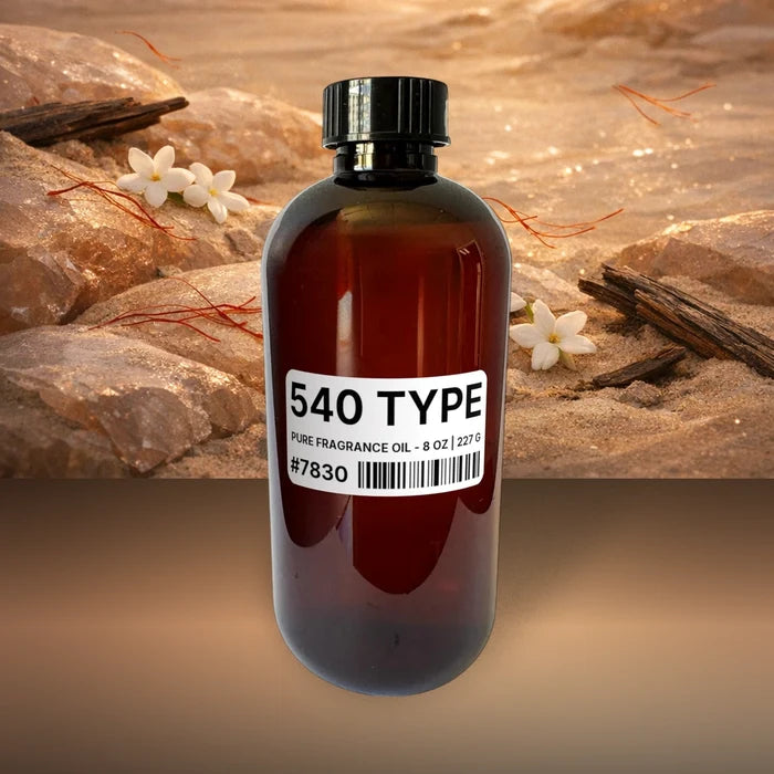 540 Type Pure Fragrance Oil - 8 oz | 227 g fragrance bottle image with atmospheric background for Pure Fragrance Oil. Premium lifestyle product photo for fragrance listing.