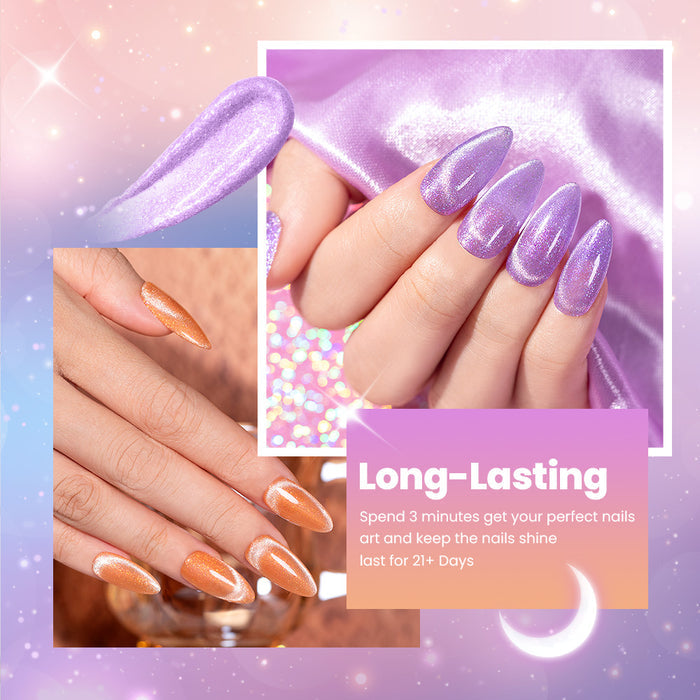 6 Colors Shimmer Velvet Cat Eye Gel Nail Polish Set 7.5 ml