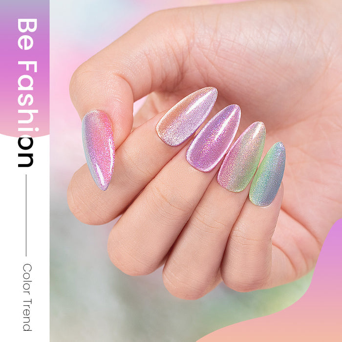 6 Colors Shimmer Velvet Cat Eye Gel Nail Polish Set 7.5 ml