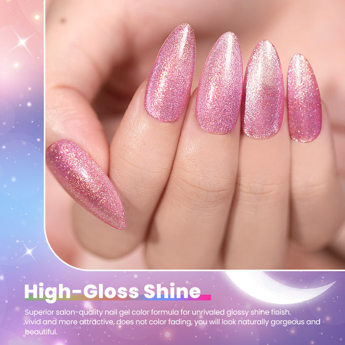 6 Colors Shimmer Velvet Cat Eye Gel Nail Polish Set 7.5 ml