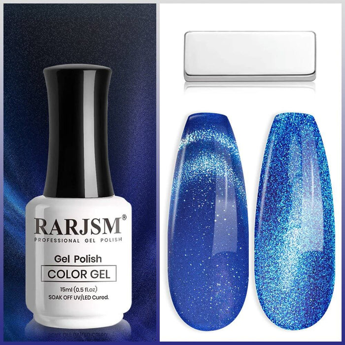 9D Azure Blue Ice Jelly Cat Eye Gel Polish TPO HEMA Free 15ml #714