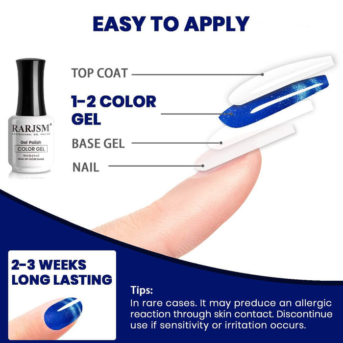 9D Cat Eye Gel Polish Azure Blue Mesmerizing Effect