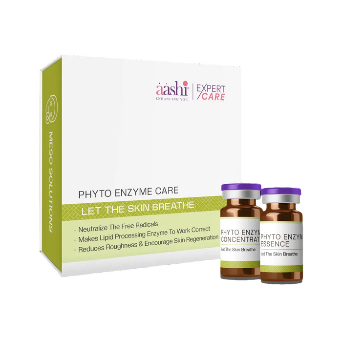 Aashi Phyto Enzyme Care product showcasing natural ingredients and benefits for rejuvenating the skin with plant enzymes, ideal for promoting a youthful glow.
