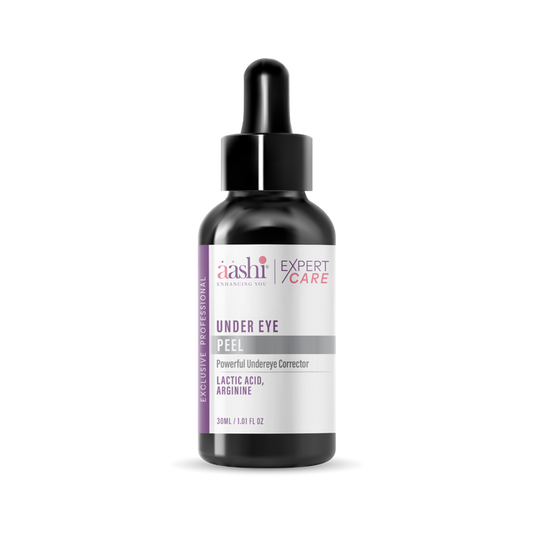 Aashi Under Eye Peel featuring the powerful formula for rejuvenating tired eyes, perfect for reducing dark circles and puffiness. Discover the benefits of Aashi Chemical Peels including effective hydration and collagen stimulation for youthful skin.