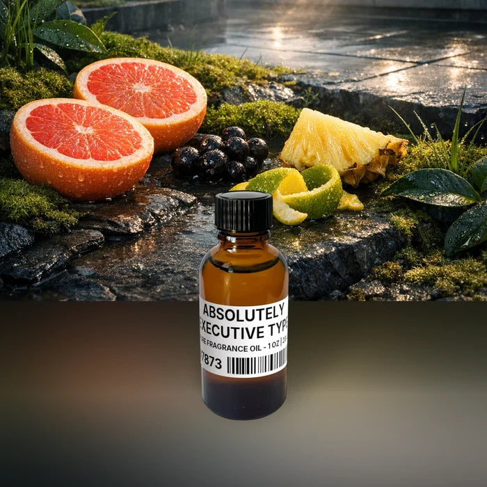 Absolutely Executive Type Pure Fragrance Oil - 1 oz | 28 g fragrance bottle image with atmospheric background for Pure Fragrance Oil. Premium lifestyle product photo for fragrance listing.