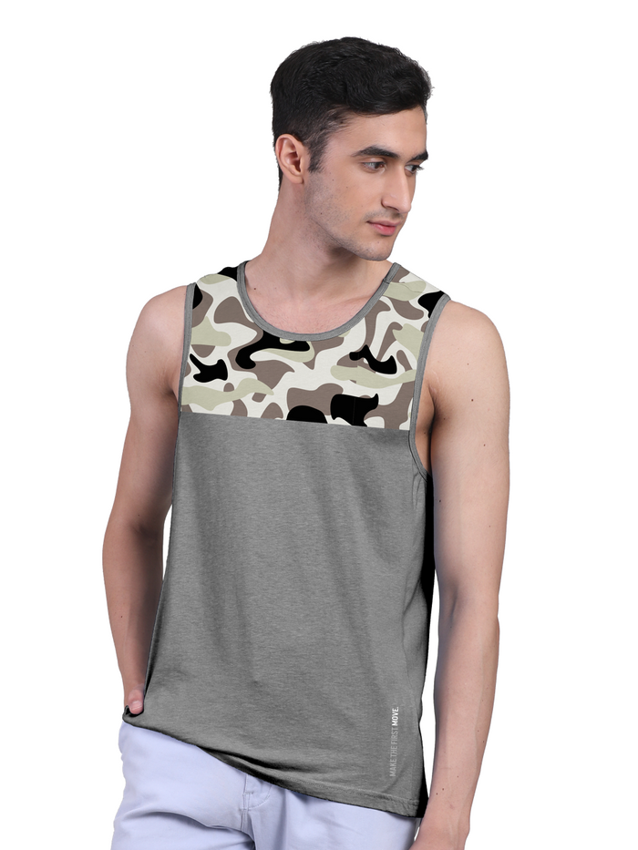 Active Vest Front Yoke Camouflage Regular Organic Bamboo Vest - Active Fit (Pack of 3)