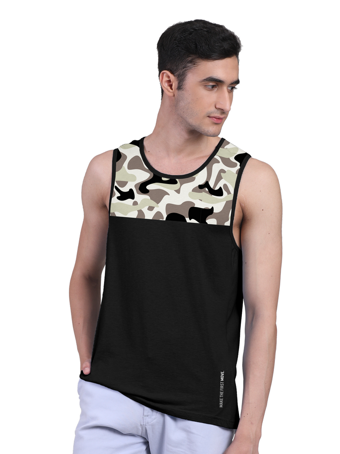 Active Vest Front Yoke Camouflage Regular Organic Bamboo Vest - Active Fit (Pack of 3)