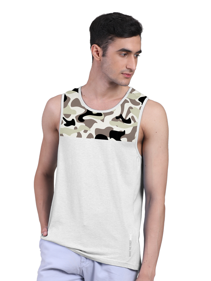 Active Vest Front Yoke Camouflage Regular Organic Bamboo Vest - Active Fit (Pack of 3)