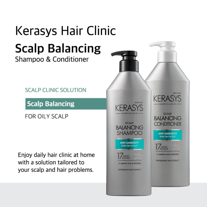 AEKYUNG KERASYS Hair Clinic Oily Scalp Balancing Shampoo شامبو الشعر للفروة الدهنية من ايكيونك كيراساس