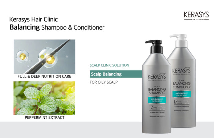 AEKYUNG KERASYS Hair Clinic Oily Scalp Balancing Shampoo شامبو الشعر للفروة الدهنية من ايكيونك كيراساس
