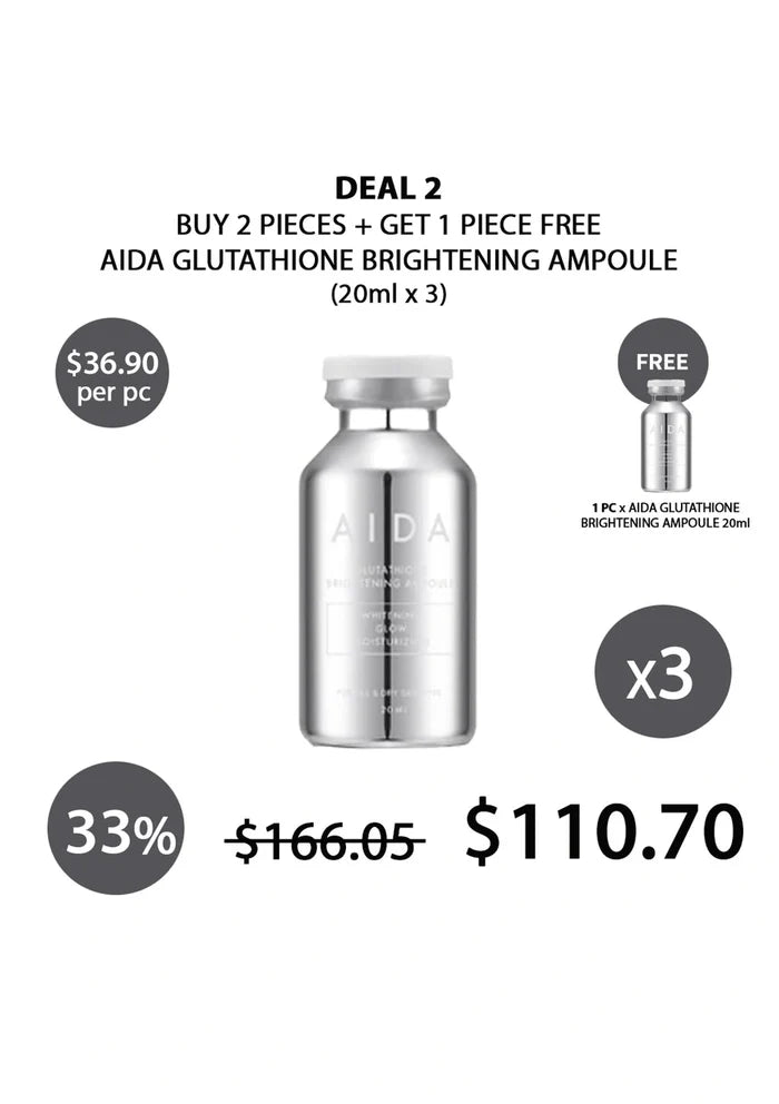 (BUY 2+1 FREE WHITE) AIDA GLUTATHIONE AMPOULE