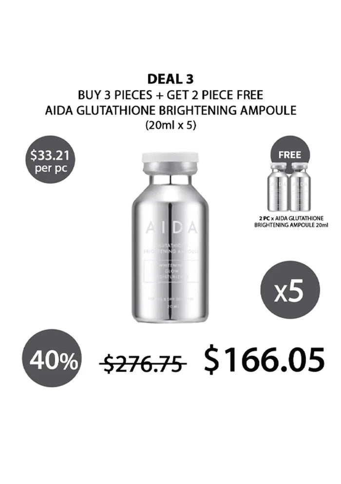 (BUY 3+2 FREE WHITE) AIDA GLUTATHIONE AMPOULE