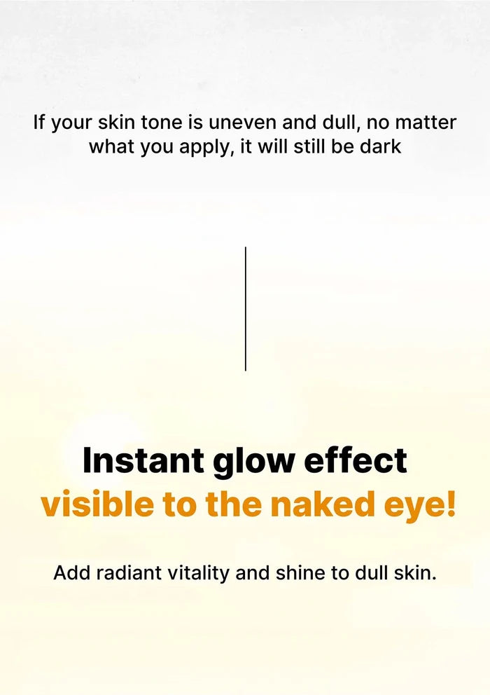 Text advertisement for a skincare product with a light background