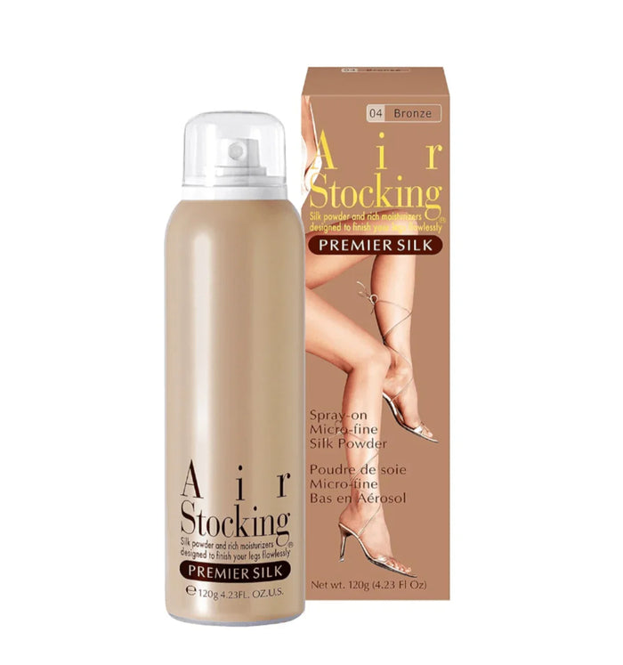 Air Stocking Premier Silk legs makeup spray with box, spray can for flawless leg finish