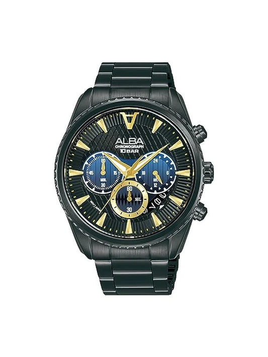 Alba Round Black Dial Analog Watch - AT3J09X1