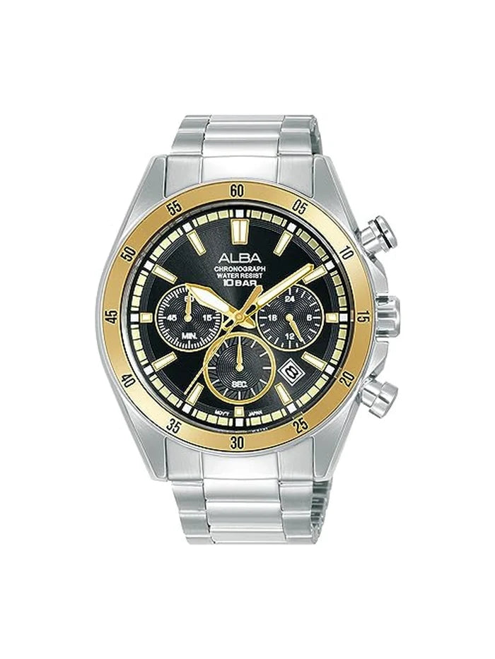 Alba Round Black Dial Analog Watch - AT3J19X1