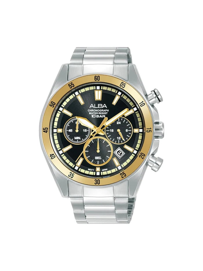 Alba Round Black Dial Analog Watch - AT3J19X1