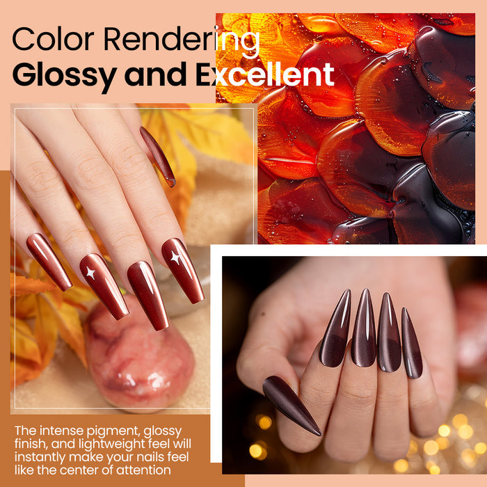 Moonlight Cat Eye Gel Polish Magnetic Effect on Nails Autumn Colors