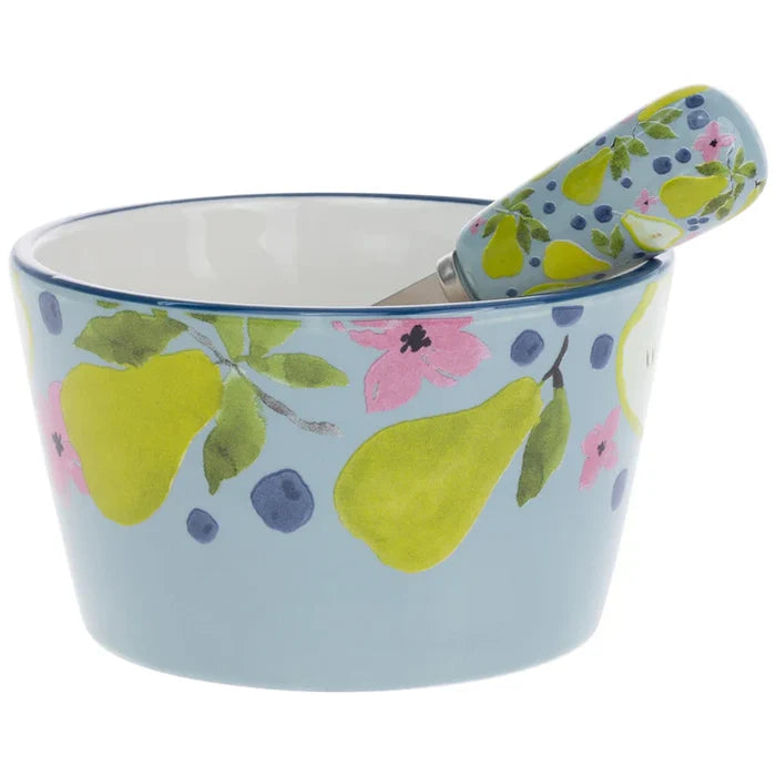 Anjou Pear Bowl and Spreader Set