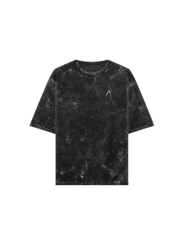 Arya Black Oversized Zodiac Aries Print Half Sleeve Cotton T-Shirt