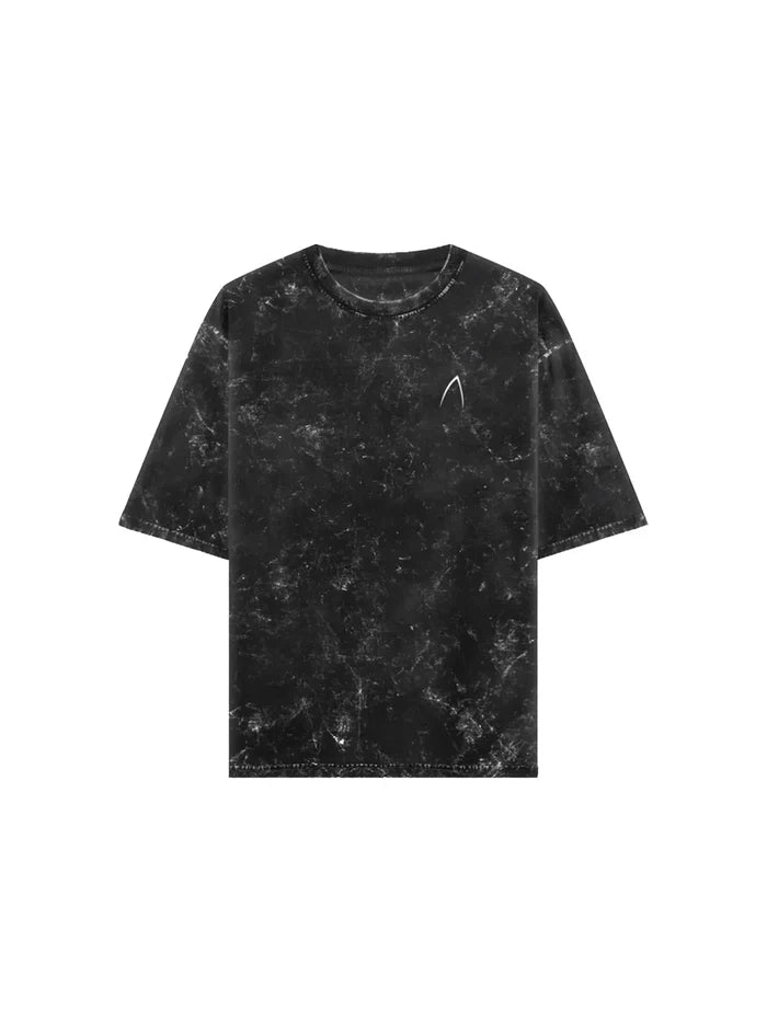 Arya Black Oversized Zodiac Libra Print Half Sleeve Cotton T-Shirt