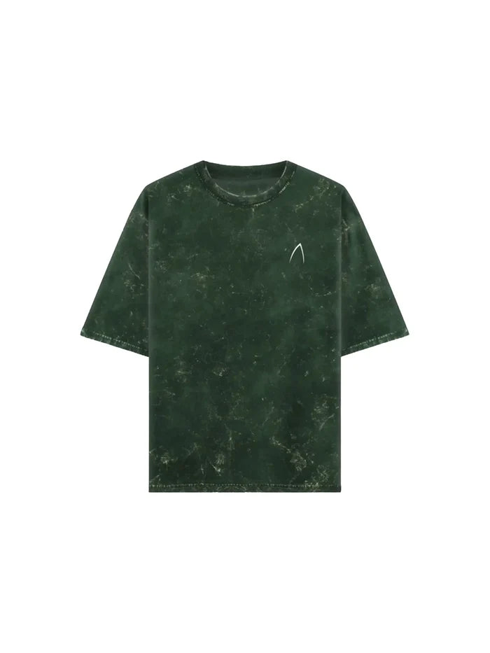 Arya Bottle Green Oversized Zodiac Capricorn Print Half Sleeve Cotton T-Shirt