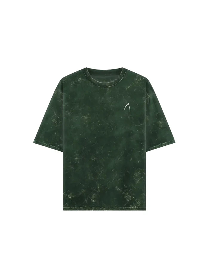 Arya Bottle Green Oversized Zodiac Scorpio Print Half Sleeve Cotton T-Shirt