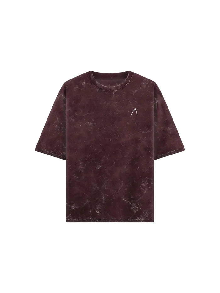 Arya Maroon Oversized Zodiac Scorpio Print Half Sleeve Cotton T-Shirt