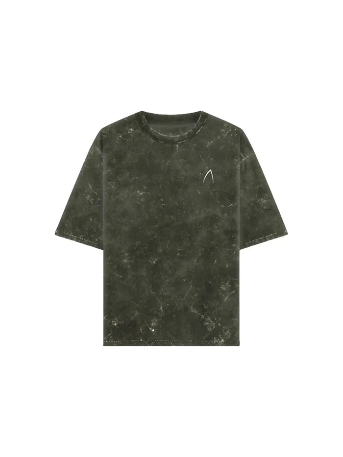 Arya Olive Green Oversized Zodiac Leo Print Half Sleeve Cotton T-Shirt
