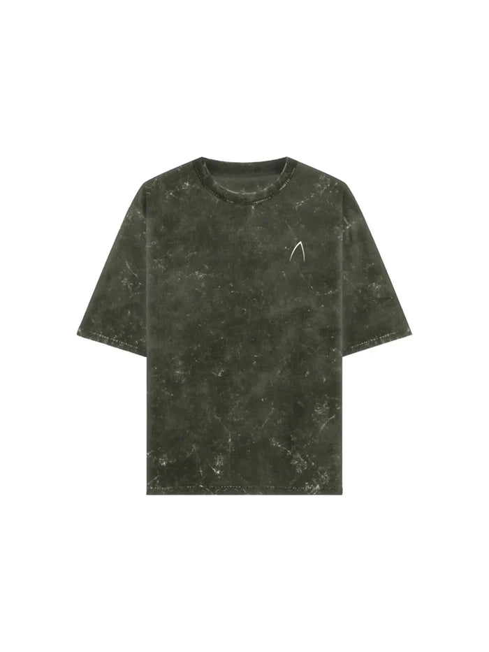 Arya Olive Green Oversized Zodiac Pisces Print Half Sleeve Cotton T-Shirt