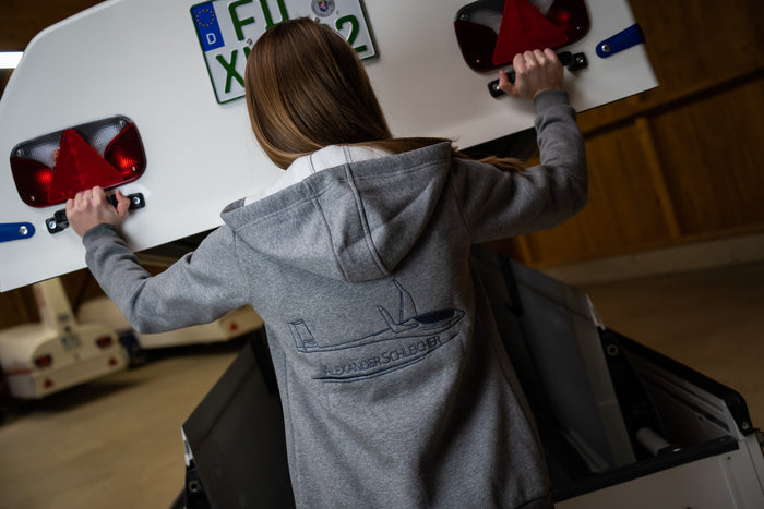 AS Logo - Sweat Kapuzen Jacke - Hellgrau - Damen
