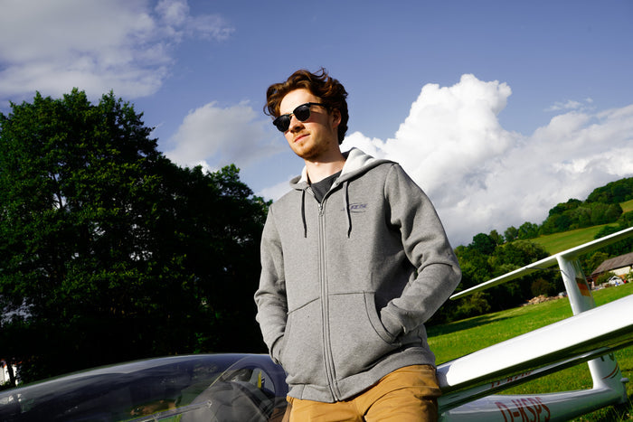 AS Logo - Sweat Kapuzen Jacke - Hellgrau - Herren