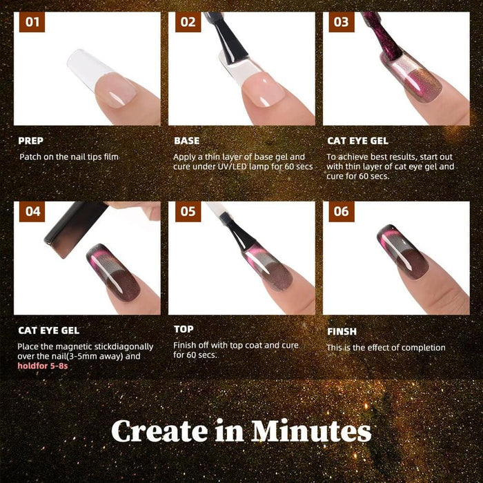 RARJSM ® Aurora Orange Purple Magic Ice Jelly Cat Eye Gel Polish